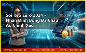 Bản đồ châu Âu với Đức nổi bật và các biểu tượng đội bóng Euro 2024