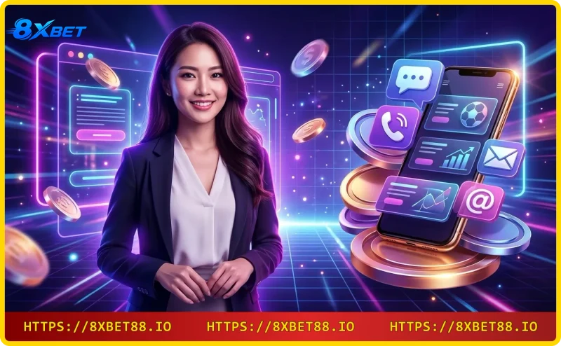 Các kênh liên hệ 8xbet chính thức: chat trực tuyến, email, hotline