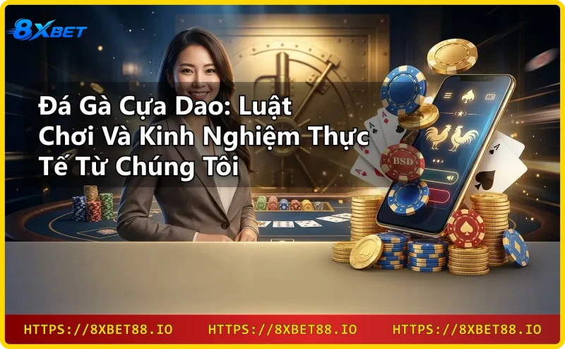 Cận cảnh cựa dao sắc nhọn gắn trên chân gà chọi, ánh sáng neon xanh và magenta