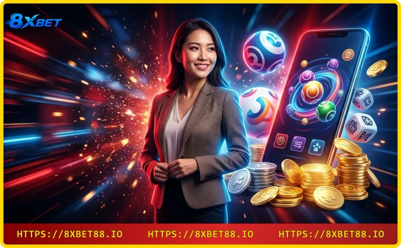 Giao diện xổ số online 8xbet trên điện thoại