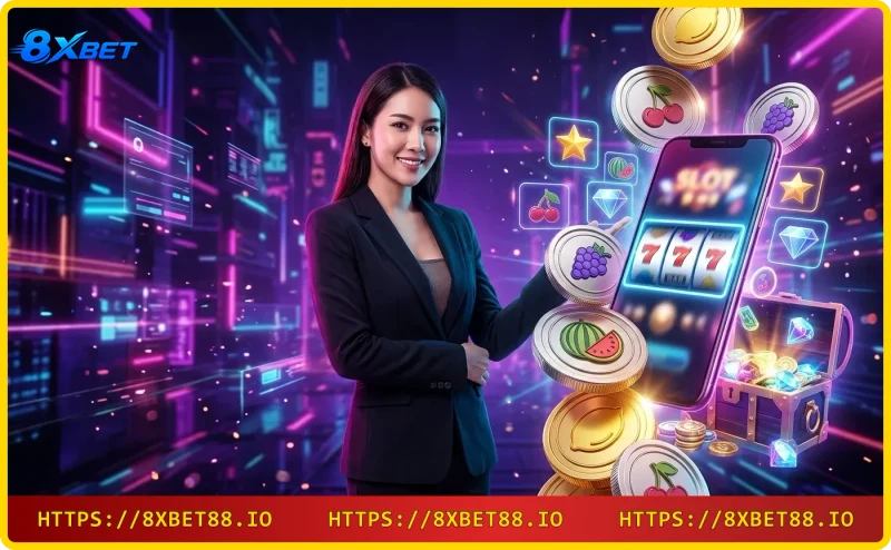 Máy slot Xèng Hoa Quả cổ điển với biểu tượng trái cây